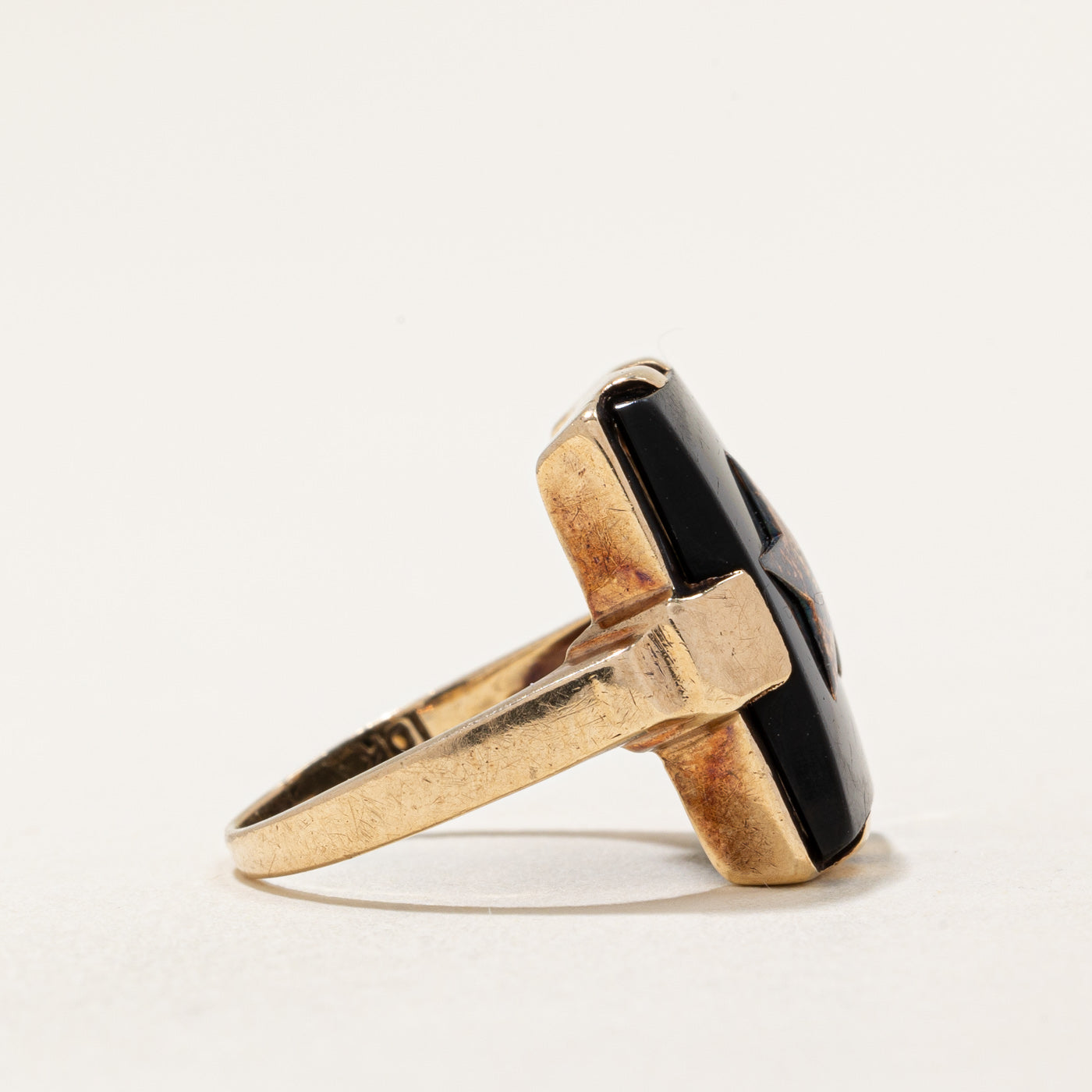 Bague étoile en onyx noir | 6,50 ct | Taille 4,75 | 