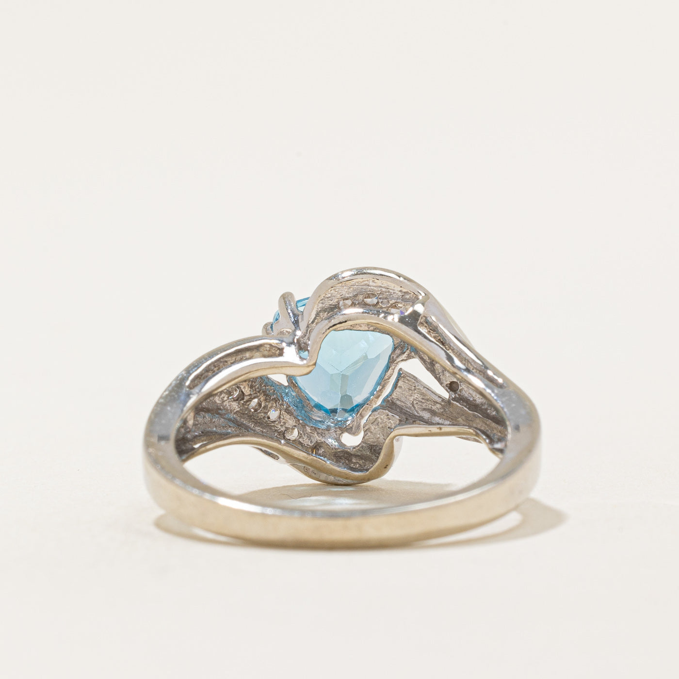 Blue Topaz & Diamond Cocktail Ring | 1.30ct, 0.07ctw | SZ 6.25 |