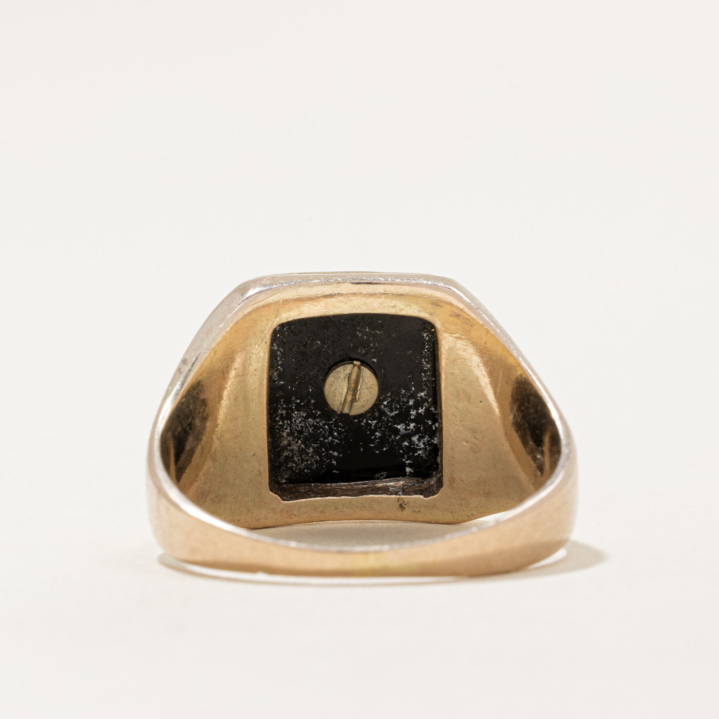 Onyx & Diamond Signet Ring | 3.60ct, 0.04ct | SZ 10.75 |