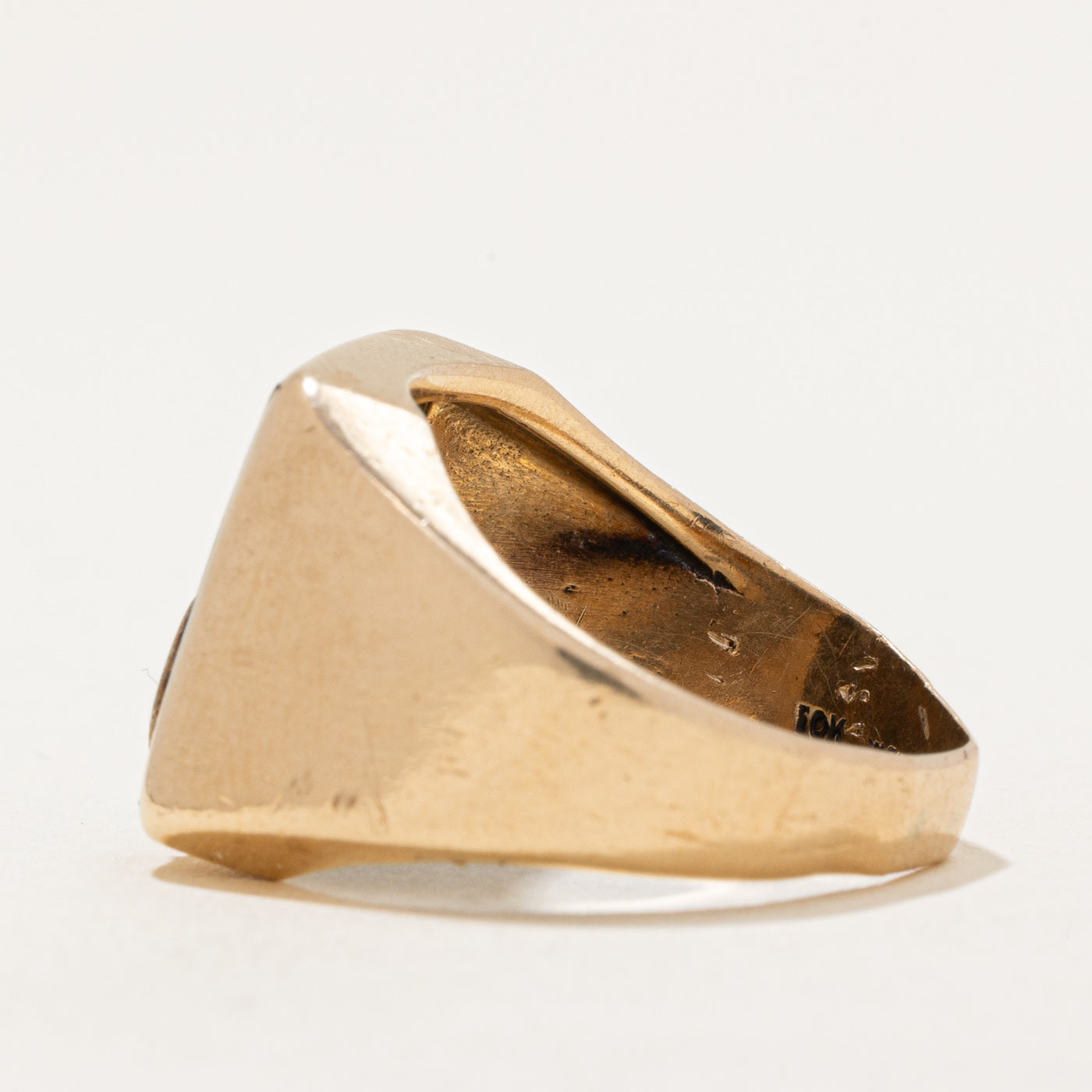 Black Onyx & Diamond 'P' Signet Ring | 5.30ct, 0.01ct | SZ 7.5 |