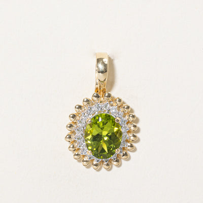 Peridot & Diamond Halo Pendant | 2.85ct, 0.20ctw |