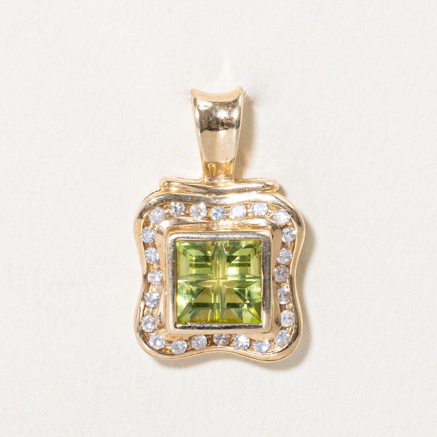 Peridot & Diamond Halo Pendant | 1.00ct, 0.12ctw |