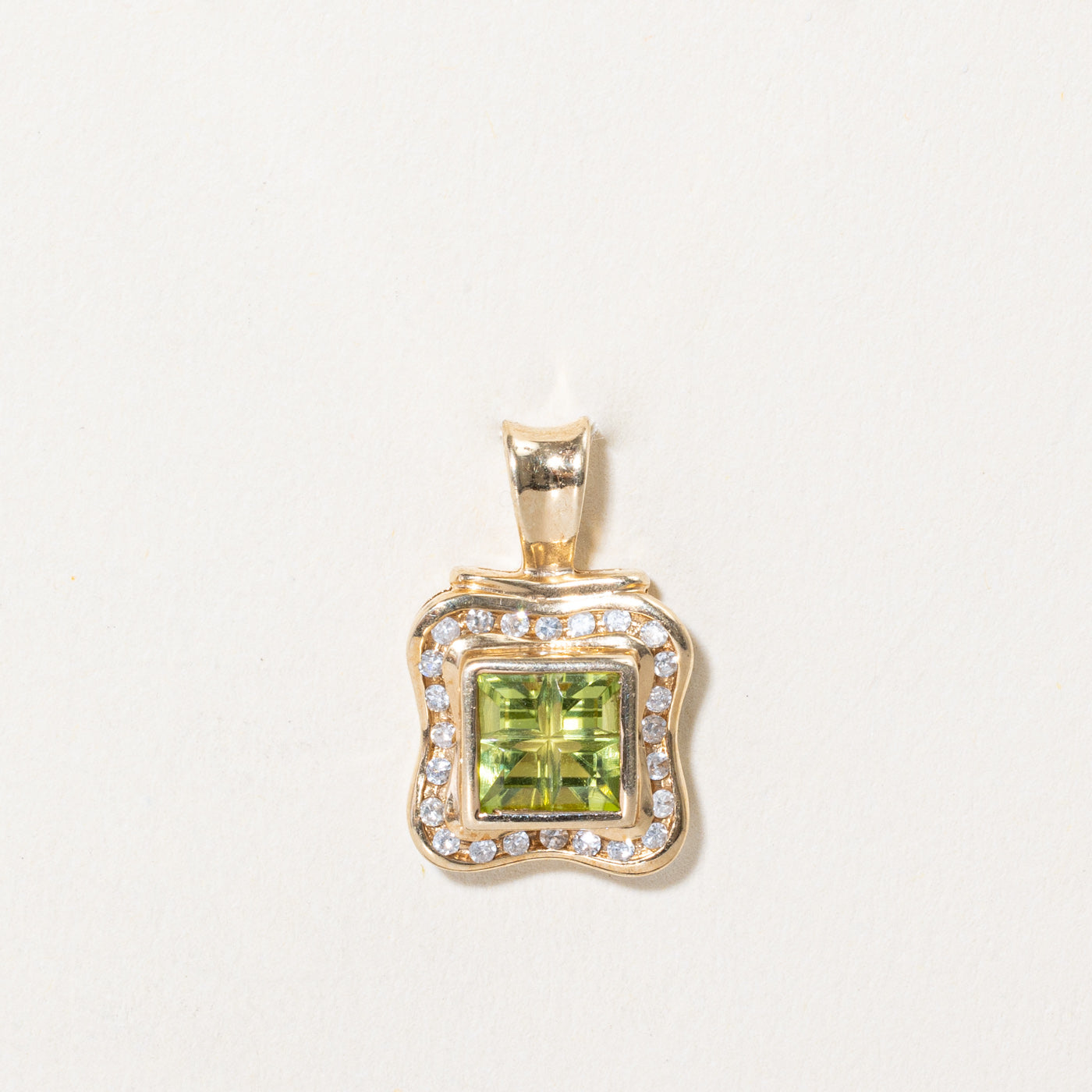 Peridot & Diamond Halo Pendant | 1.00ct, 0.12ctw |