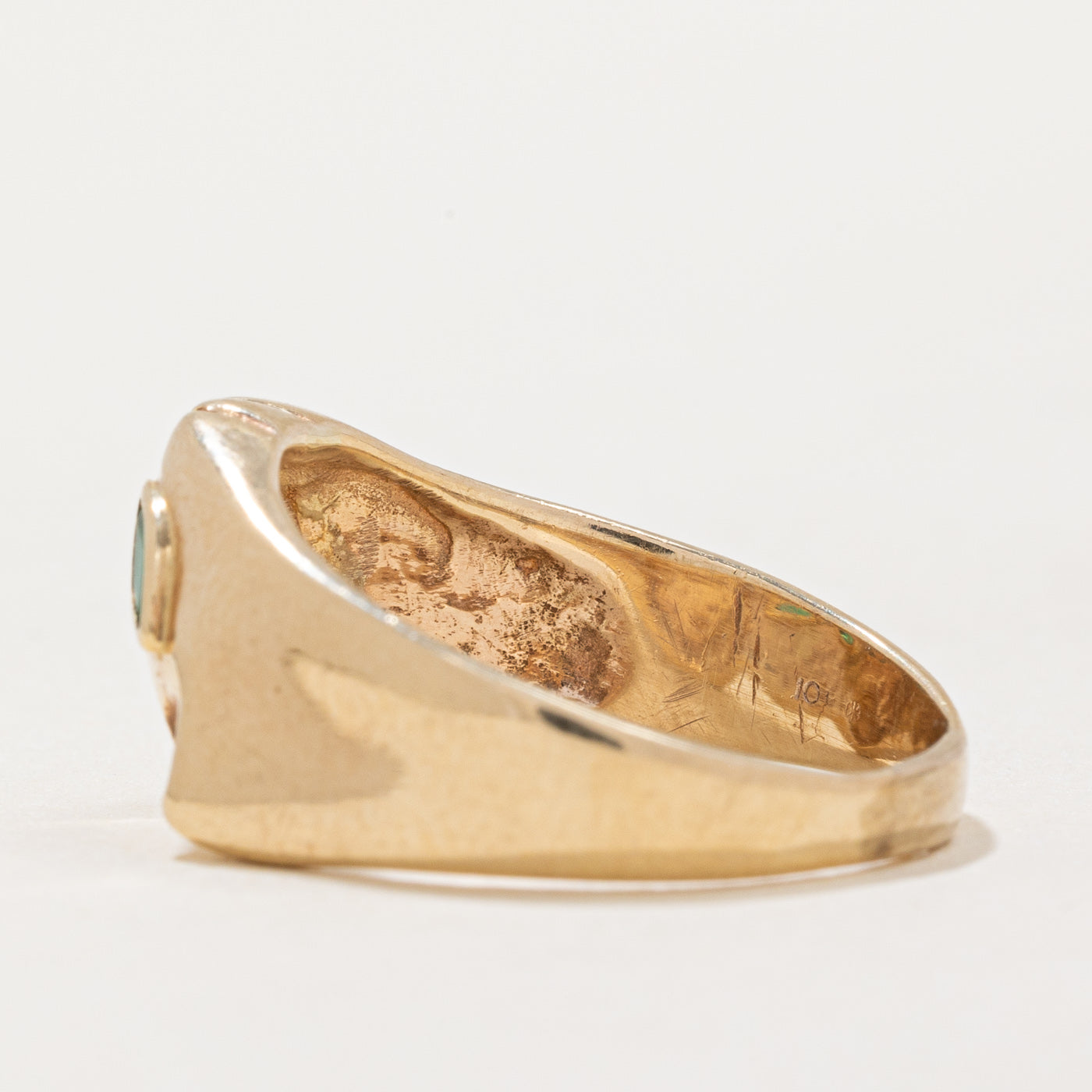 Emerald Cat Face Ring | 0.06ctw | SZ 7 |