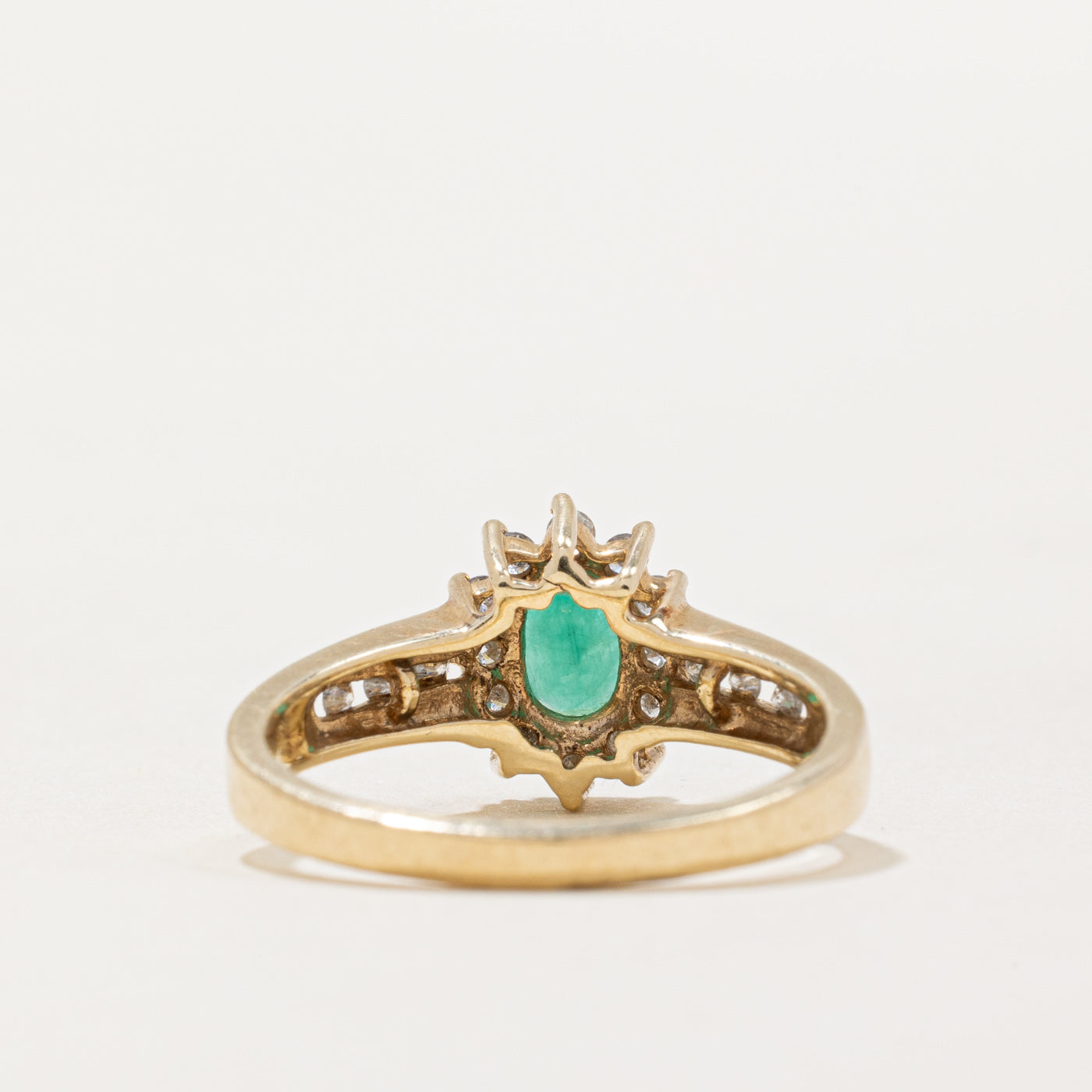 Emerald & Diamond Halo Ring | 0.40ct, 0.21ctw | SZ 7 |