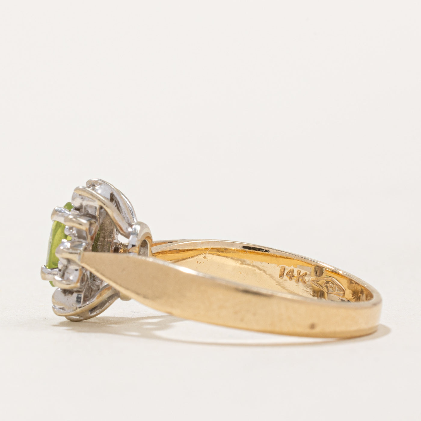 Peridot & Diamond Halo Ring | 0.40ct, 0.06ctw | SZ 6.25 |