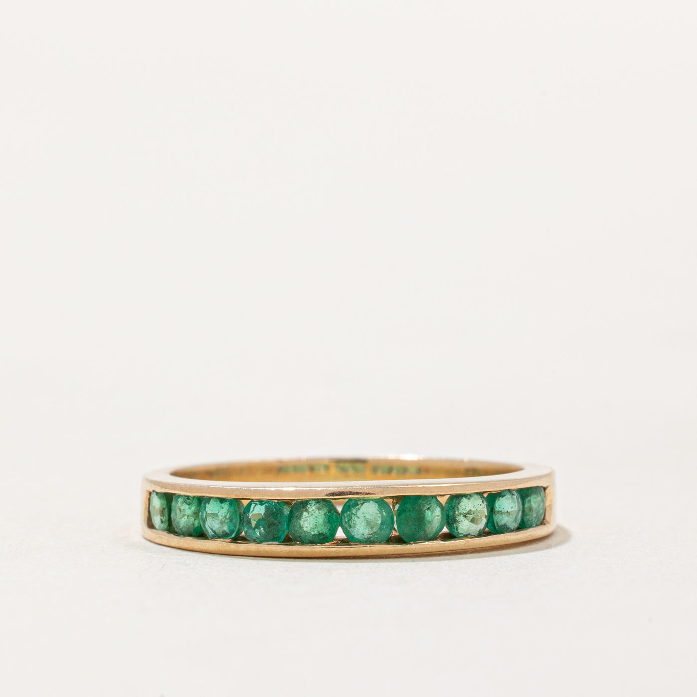 Bague demi-éternité sertie de pierres d'émeraude | 0,30 ct | Taille 6 | 