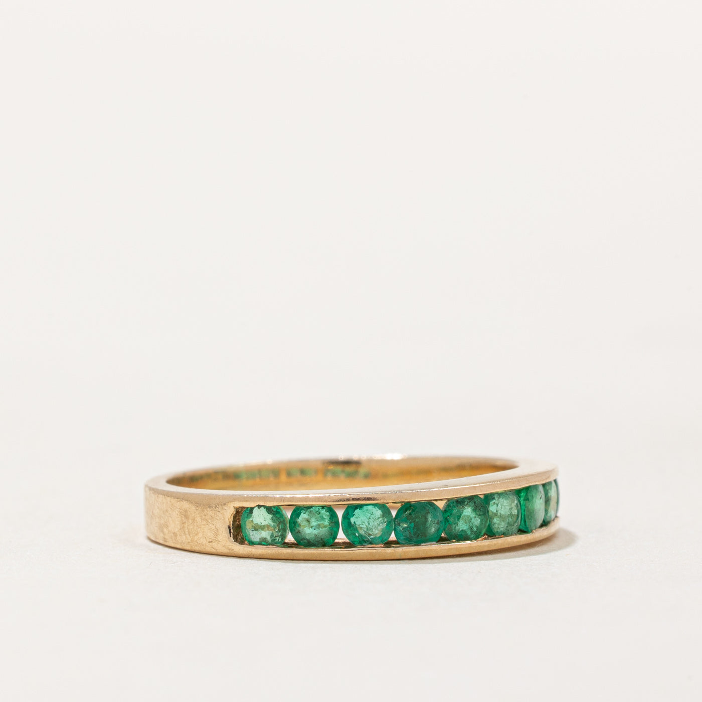 Bague demi-éternité sertie de pierres d'émeraude | 0,30 ct | Taille 6 | 