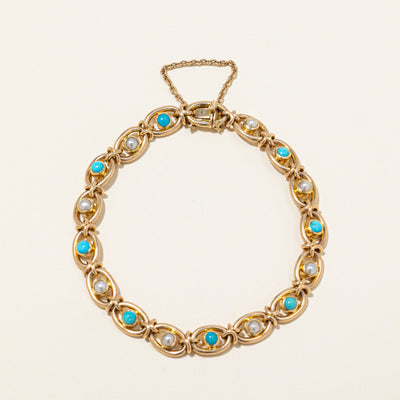 Turquoise & Pearl Bracelet | 1.20ctw | 7