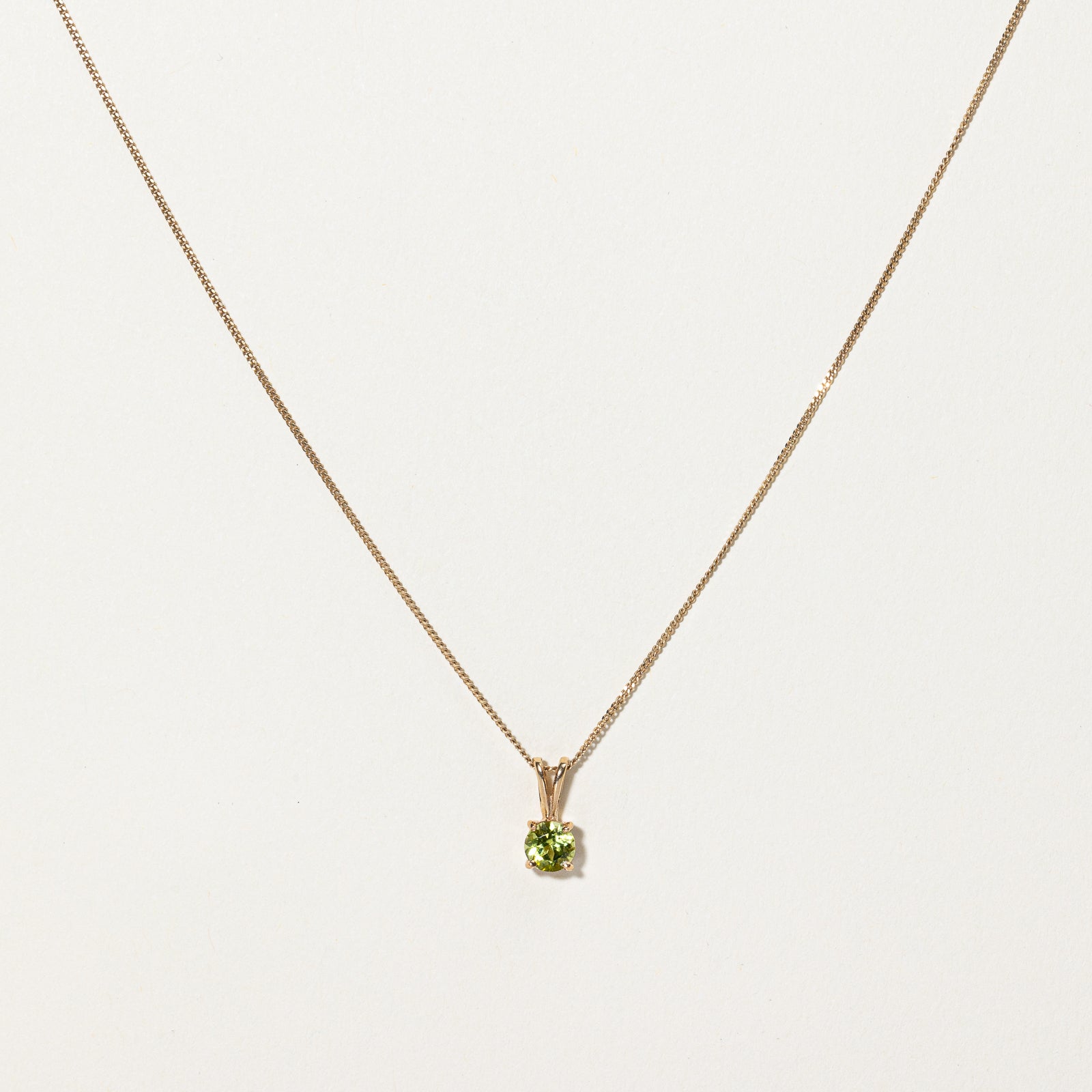 Collier pendentif péridot | 0,45 ct | 47 cm | 