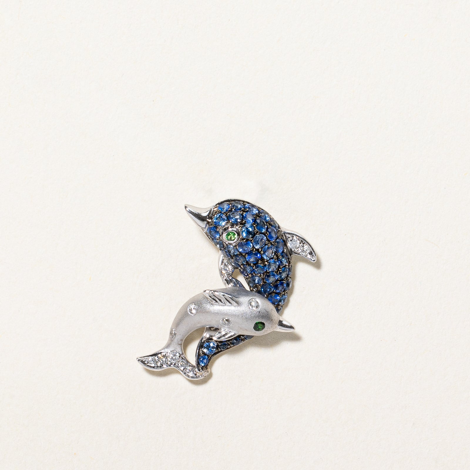 Multi Gemstone Dolphin Pendant | 0.60ctw, 0.05ctw, 0.002ctw |