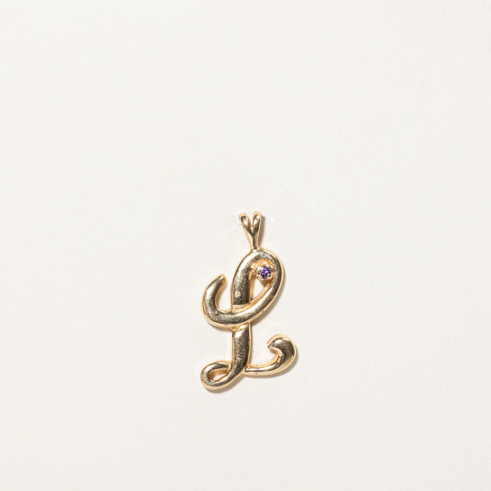 Synthetic Spinel 'L' Pendant | 0.02ct |