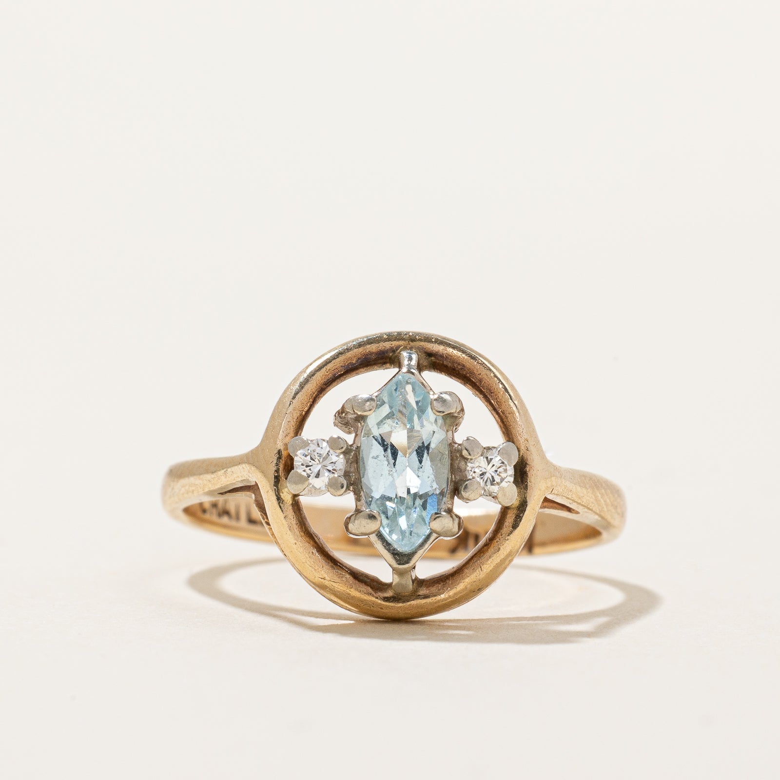 Aquamarine & Diamond Ring | 0.40ct, 0.06ctw | SZ 5.75 |
