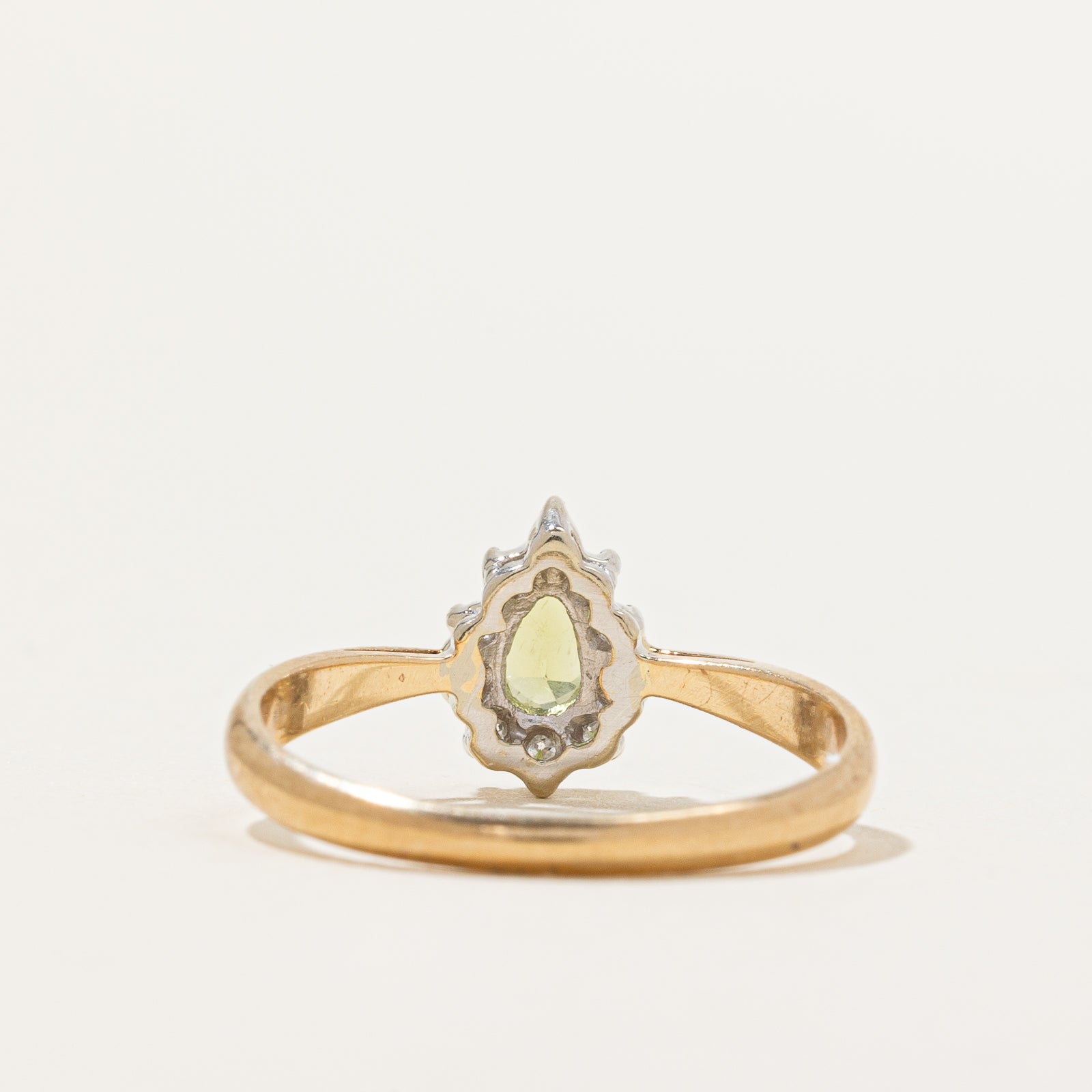 Peridot & Diamond Halo Ring | 0.18ct, 0.05ctw | SZ 5.5 |