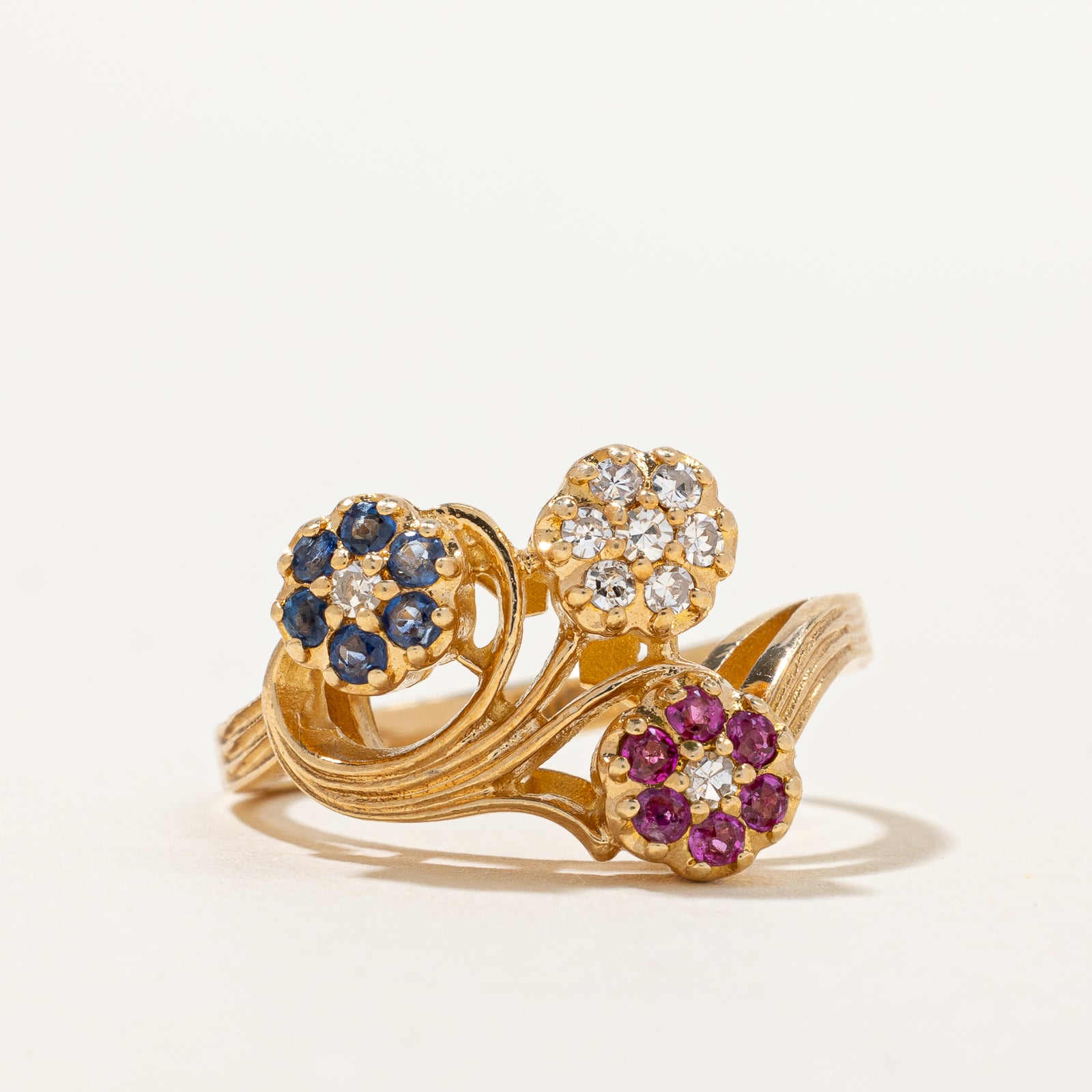 Multi Gemstone Floral Ring | 0.24ctw, 0.13ctw | SZ 6.25 |