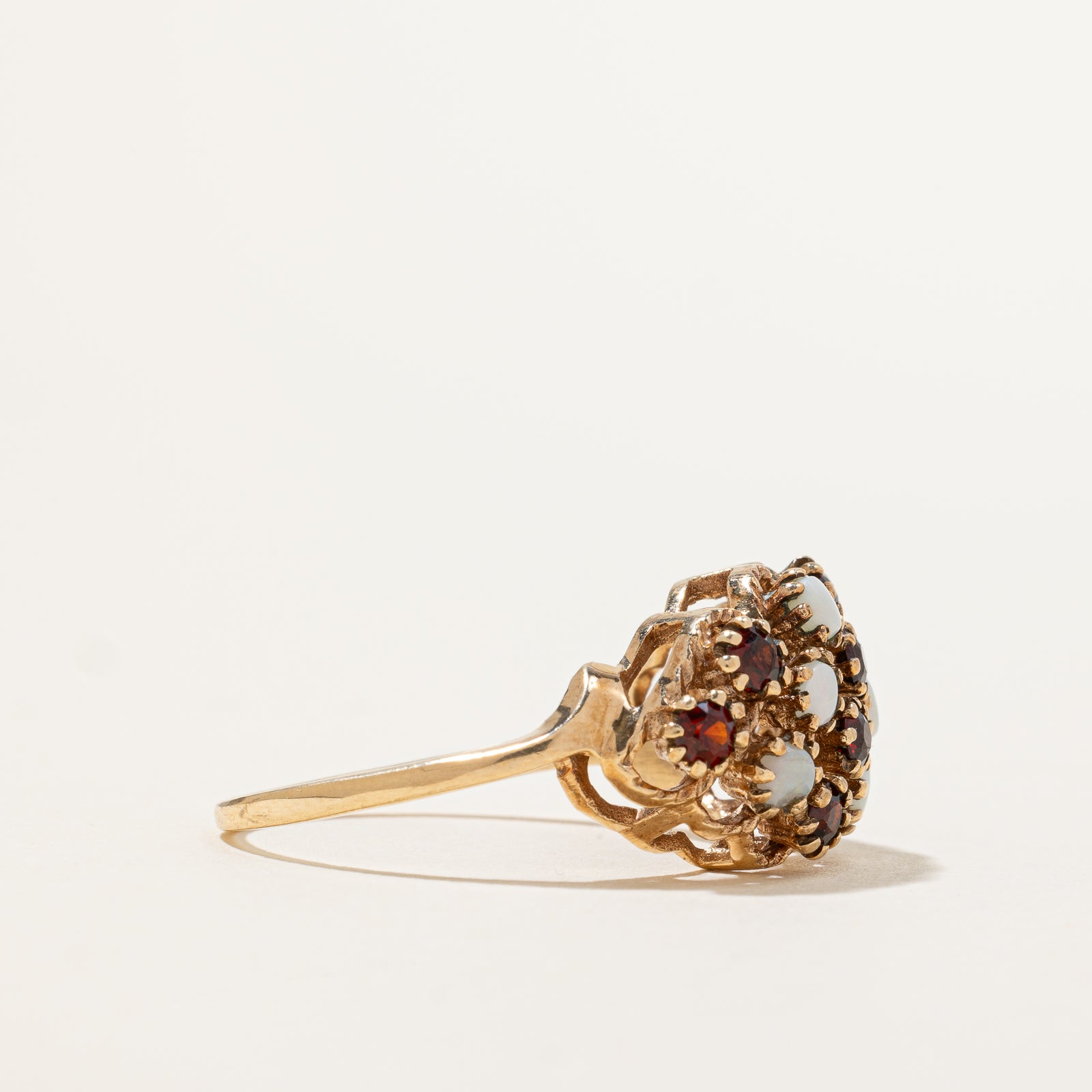 Opal & Garnet Dome Ring | 0.48ctw, 0.80ctw | SZ 9.5 |