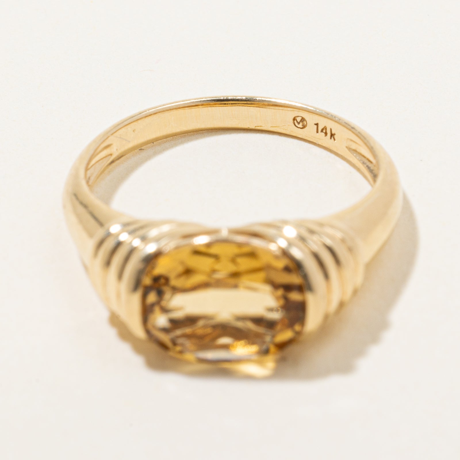 'Mejuri' Oval Cut East West Citrine Ring | 2.85ct | SZ 7.25 |