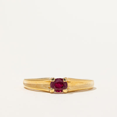 Oval Cut East West Ruby Ring | 0.45ct | SZ 8.75 |