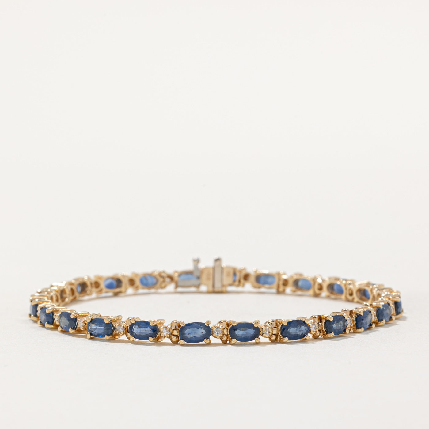 Sapphire & Diamond Bracelet | 6.00ctw, 0.12ctw | 7.25" |