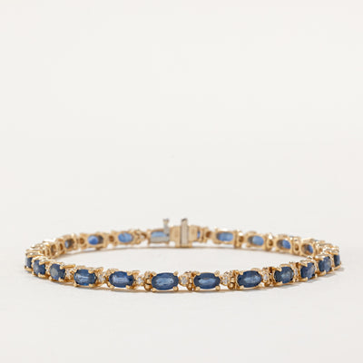 Sapphire & Diamond Bracelet | 6.00ctw, 0.12ctw | 7.25
