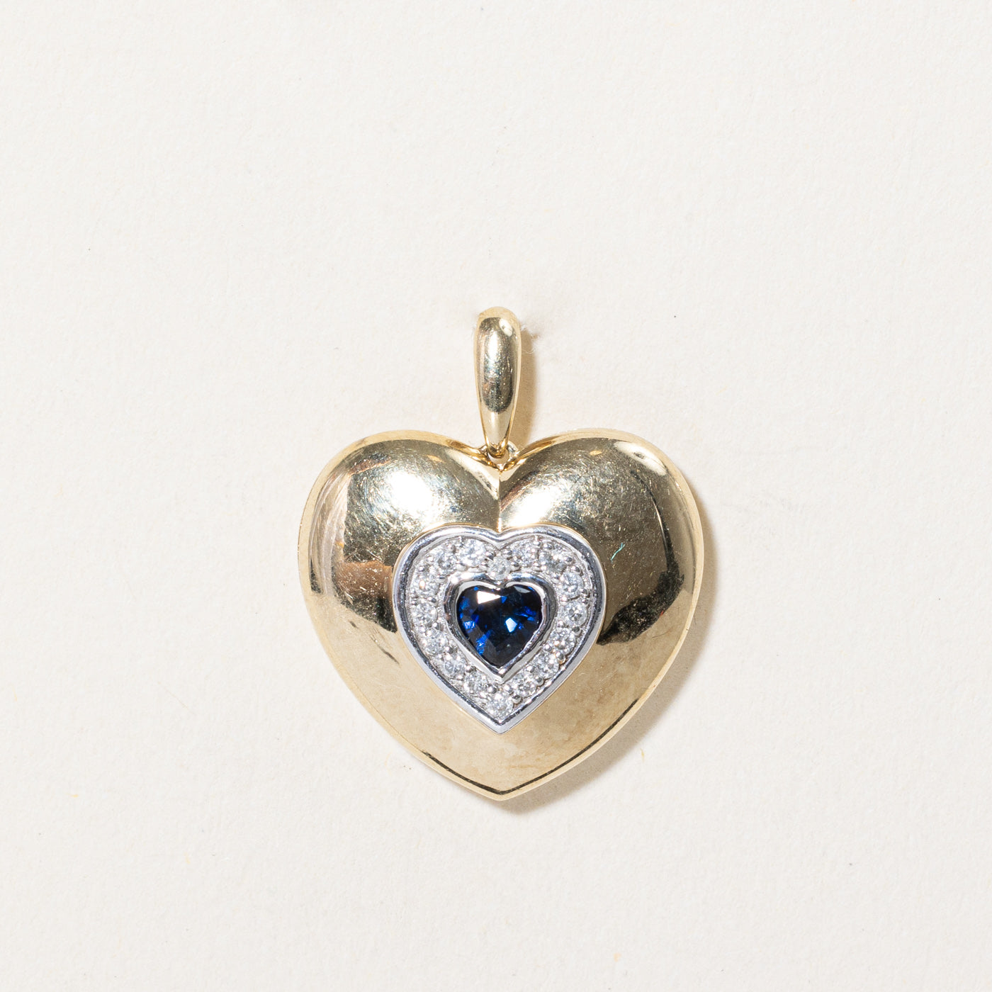 Sapphire & Diamond Heart Pendant | 0.17ct, 0.10ctw |