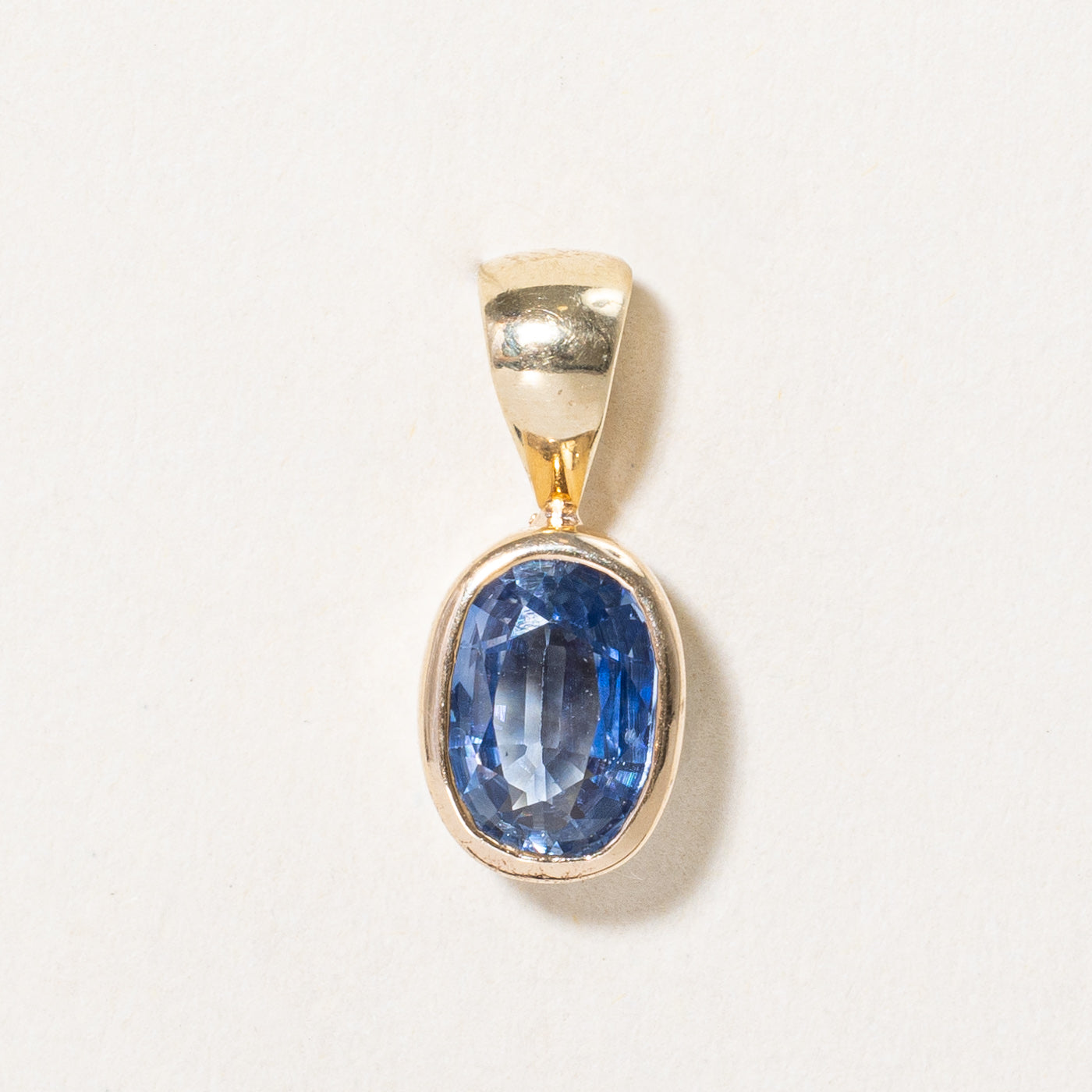 Bezel Set Oval Cut Sapphire Pendant | 1.25ct |