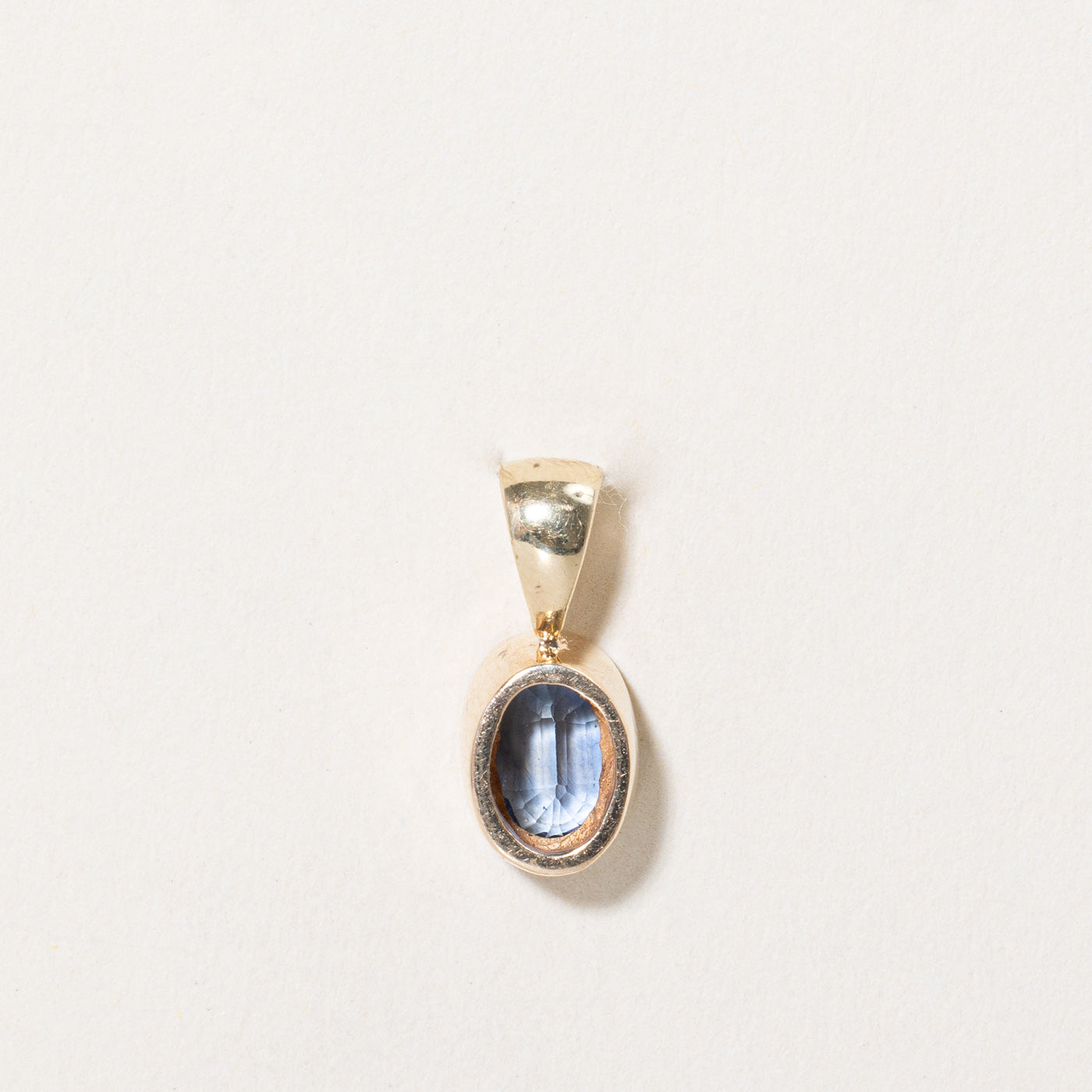 Bezel Set Oval Cut Sapphire Pendant | 1.25ct |