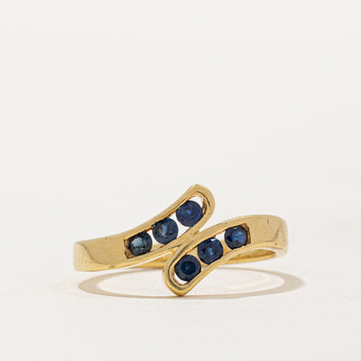 Channel Set Sapphire Bypass Ring | 0.42ctw | SZ 7 |