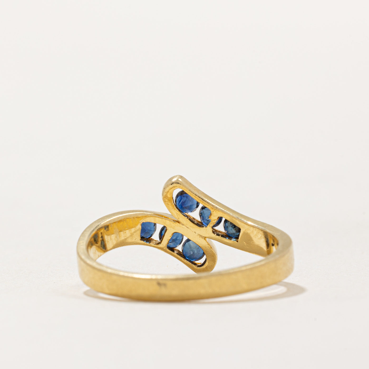Channel Set Sapphire Bypass Ring | 0.42ctw | SZ 7 |