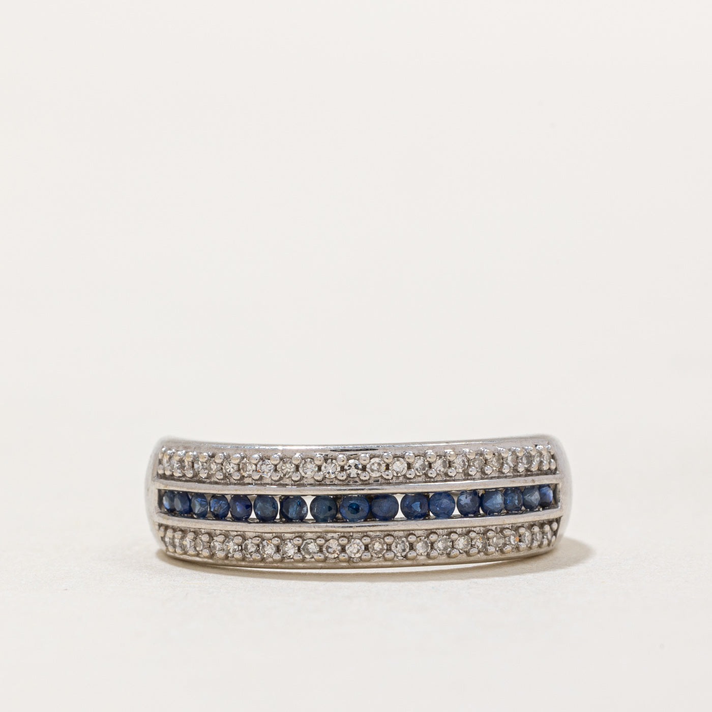 Sapphire & Diamond Row Band | 0.25ctw, 0.10ctw | SZ 6 |