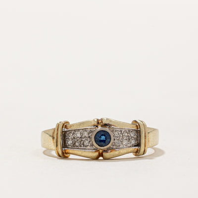 Bezel Set Sapphire & Diamond Ring | 0.07ct, 0.03ctw | SZ 6.75 |