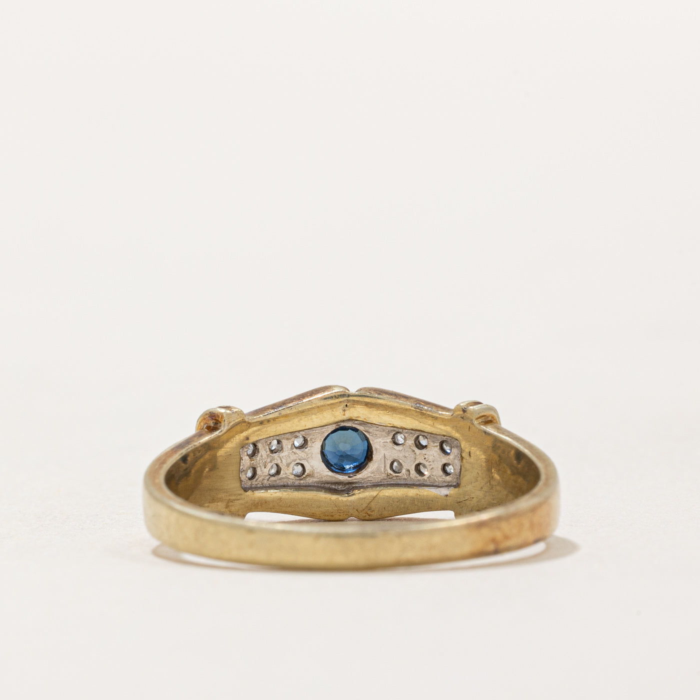 Bezel Set Sapphire & Diamond Ring | 0.07ct, 0.03ctw | SZ 6.75 |