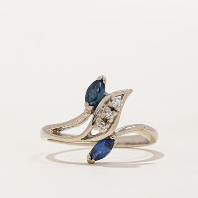 Sapphire & Diamond Bypass Ring | 0.25ctw, 0.05ctw | SZ 6.25 |