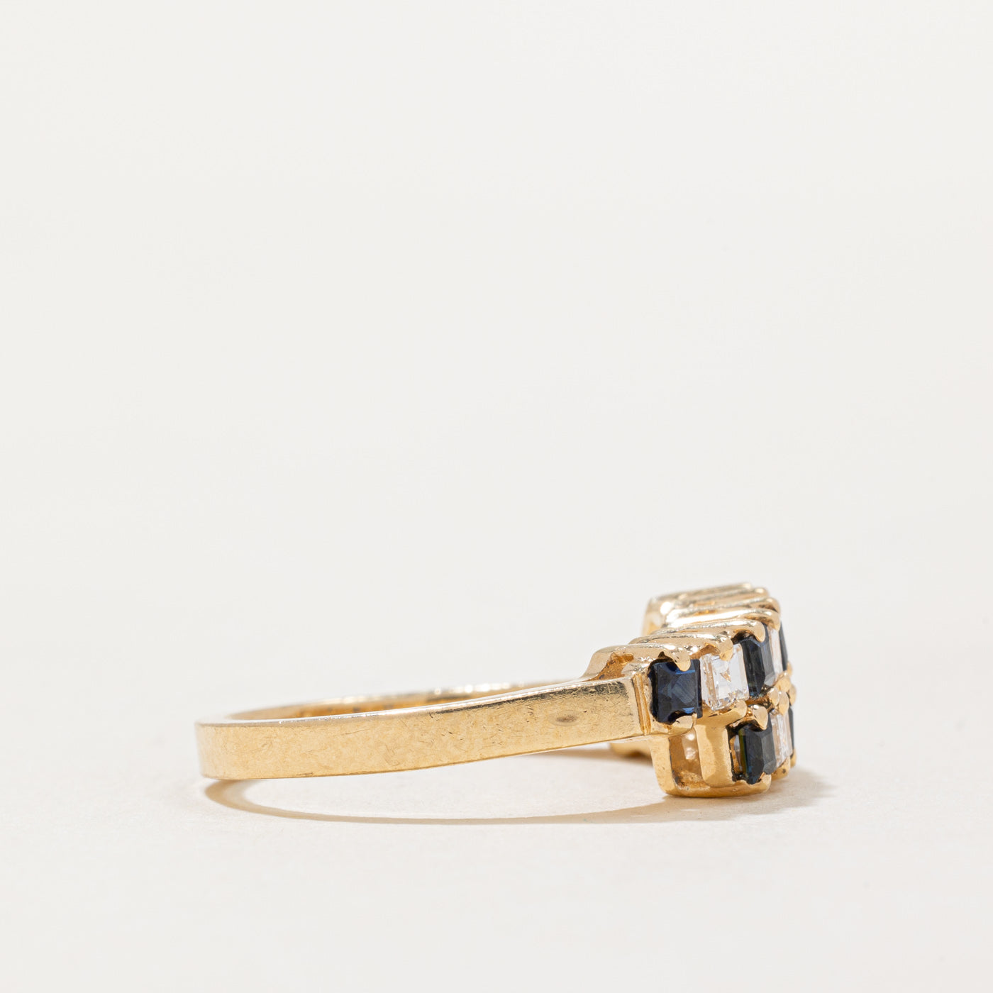 Sapphire & Diamond Double Row Ring | 0.48ctw, 0.30ctw | SZ 6.25 |