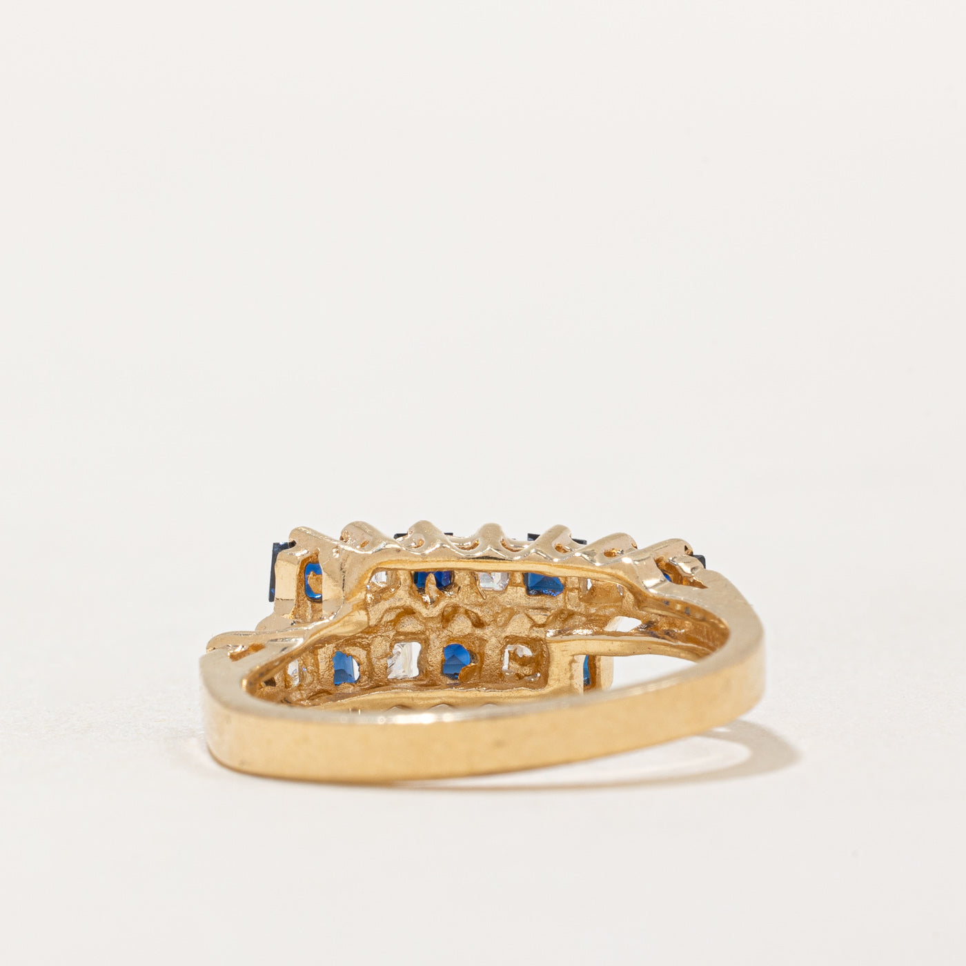 Sapphire & Diamond Double Row Ring | 0.48ctw, 0.30ctw | SZ 6.25 |