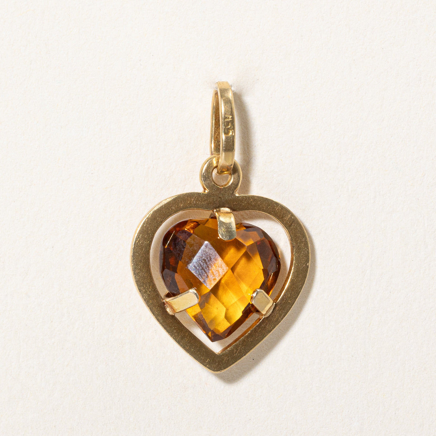 Pendentif en citrine taille cœur fantaisie | 5,00 ct | 