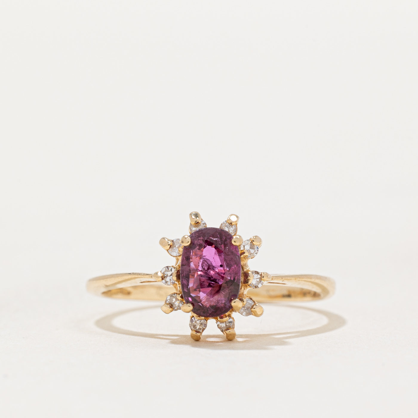 Ruby & Diamond Halo Ring | 0.50ct, 0.05ctw | SZ 5.5 |