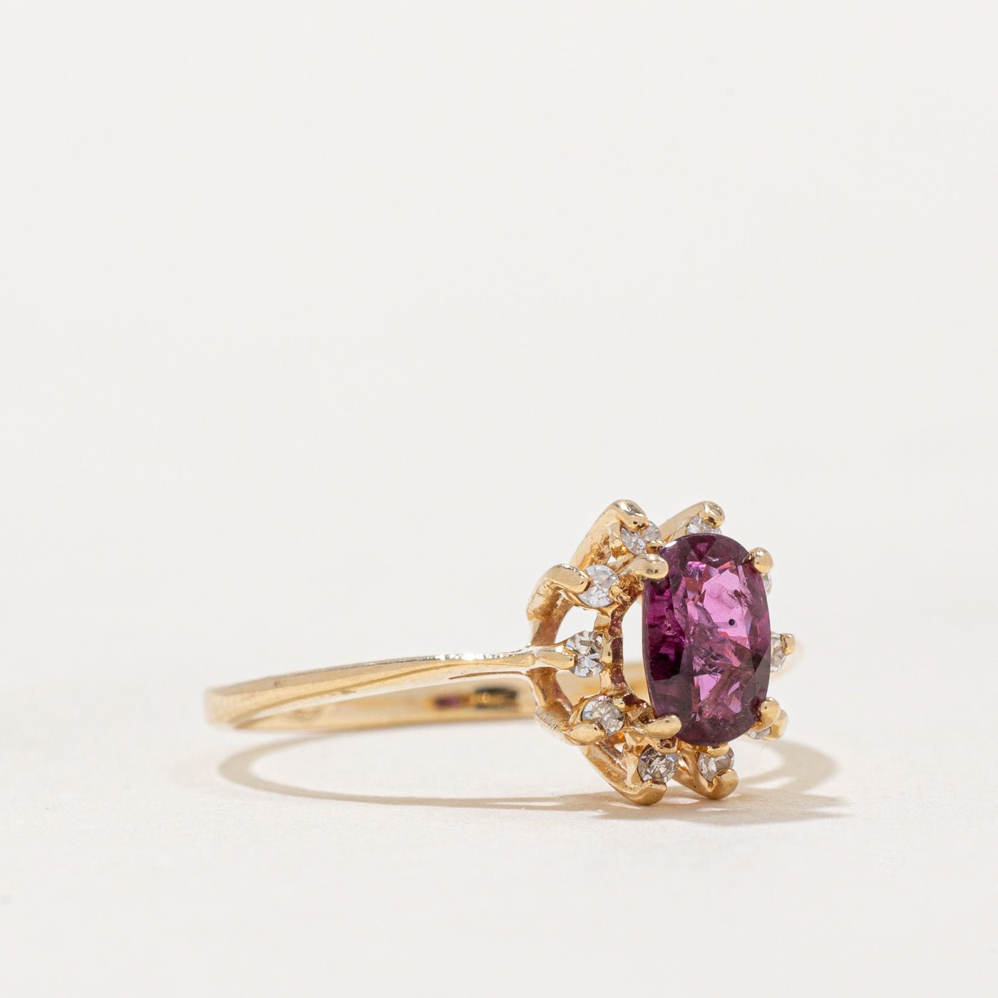 Ruby & Diamond Halo Ring | 0.50ct, 0.05ctw | SZ 5.5 |