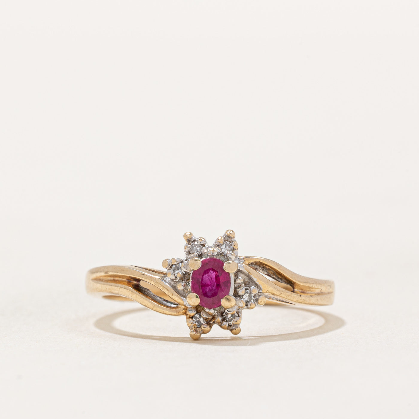 Ruby & Diamond Ring | 0.15ct, 0.03ctw | SZ 6.5 |