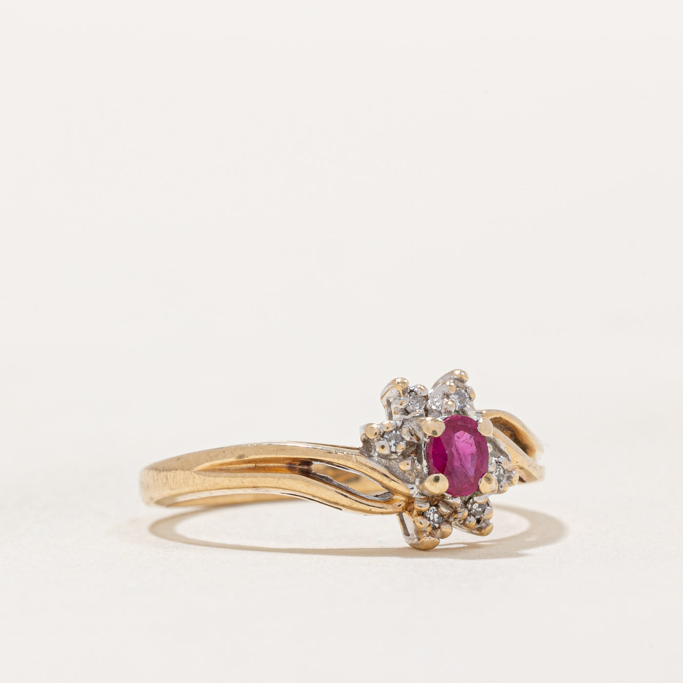 Ruby & Diamond Ring | 0.15ct, 0.03ctw | SZ 6.5 |