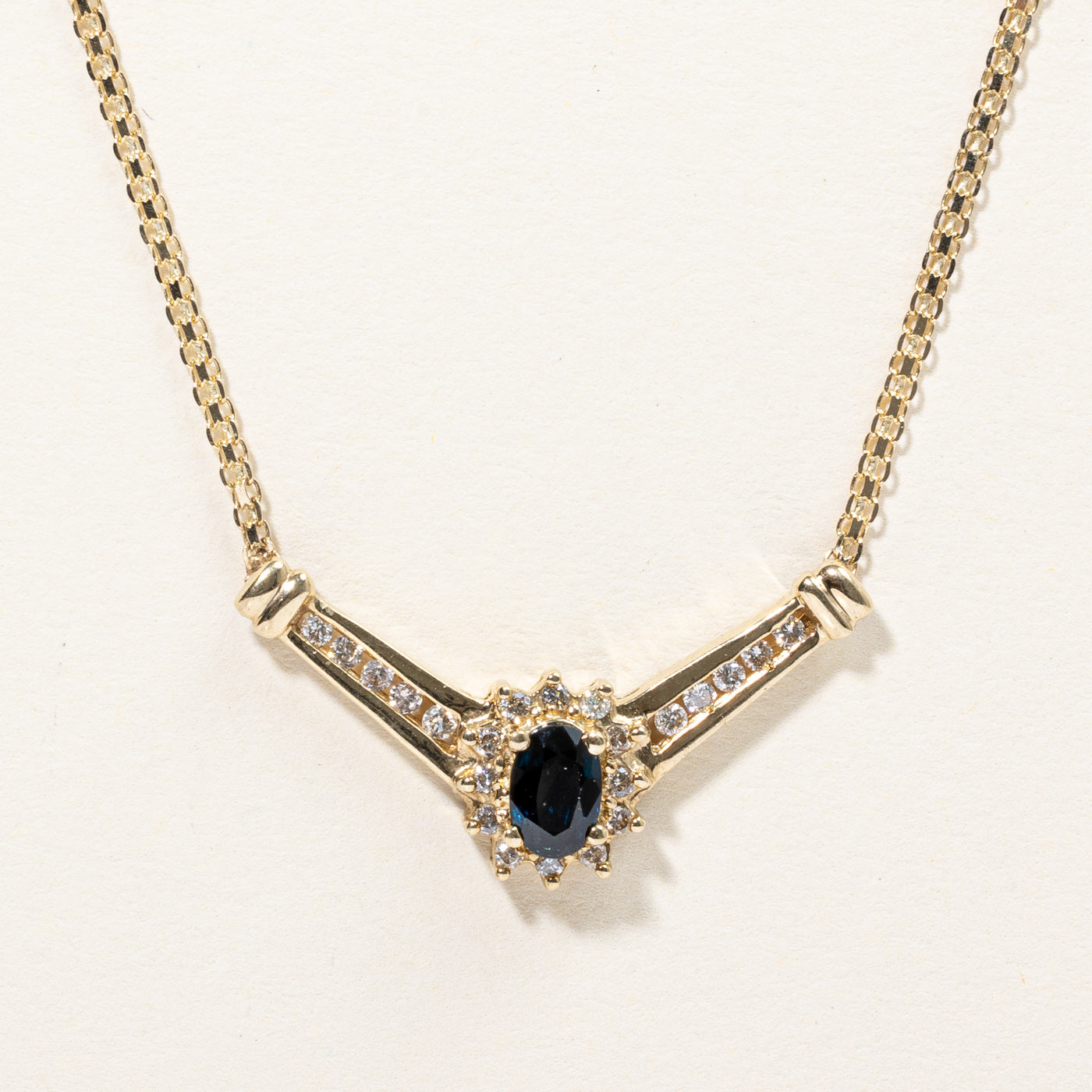 Sapphire & Diamond Pendant | 0.60ct, 0.22ctw | 17" |