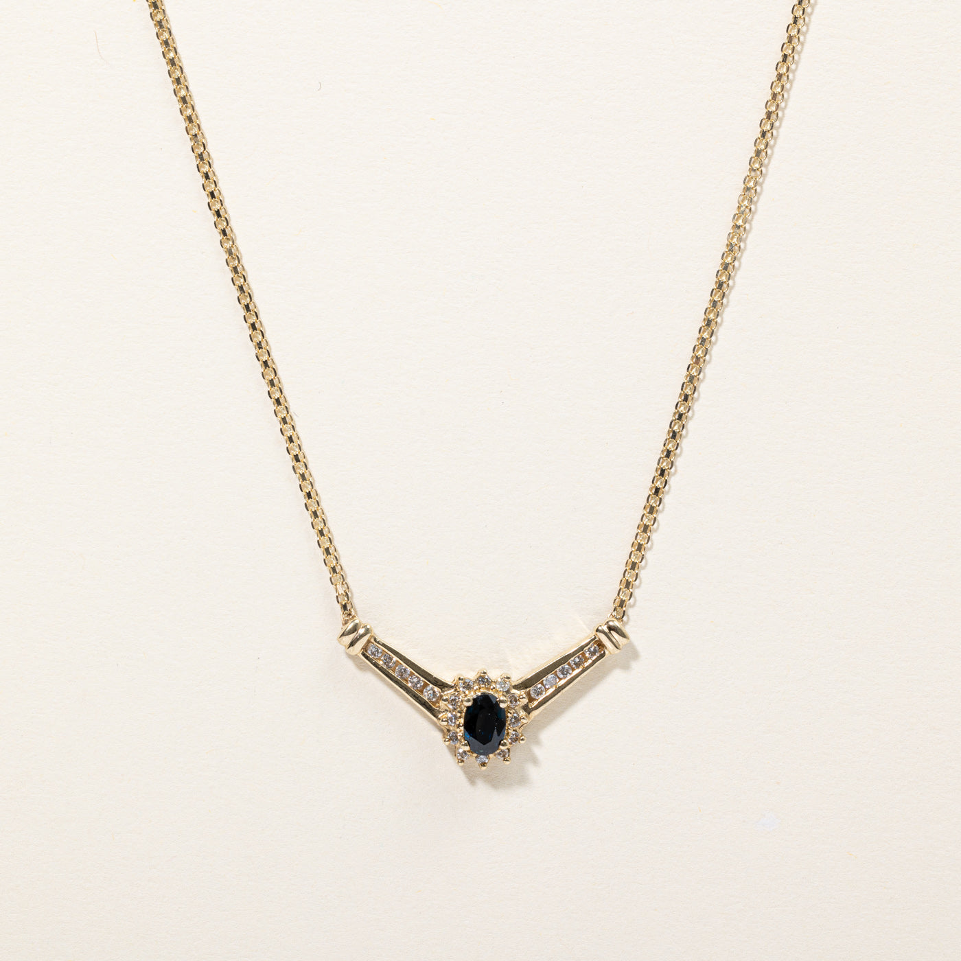 Sapphire & Diamond Pendant | 0.60ct, 0.22ctw | 17" |