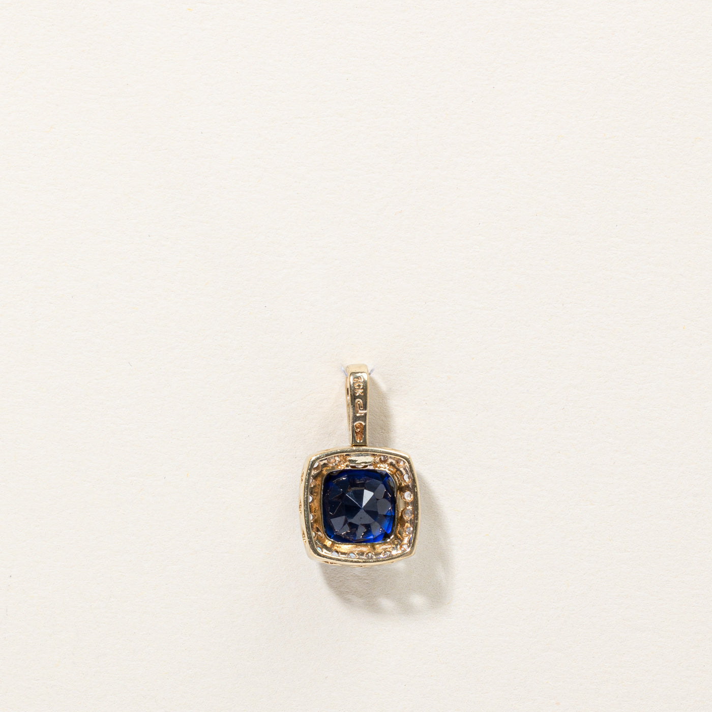 Synthetic Sapphire & Natural Diamond Pendant | 3.75ct, 0.12ctw |