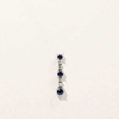 Blue Sapphire & Diamond Column Pendant | 0.62ctw, 0.03ctw |