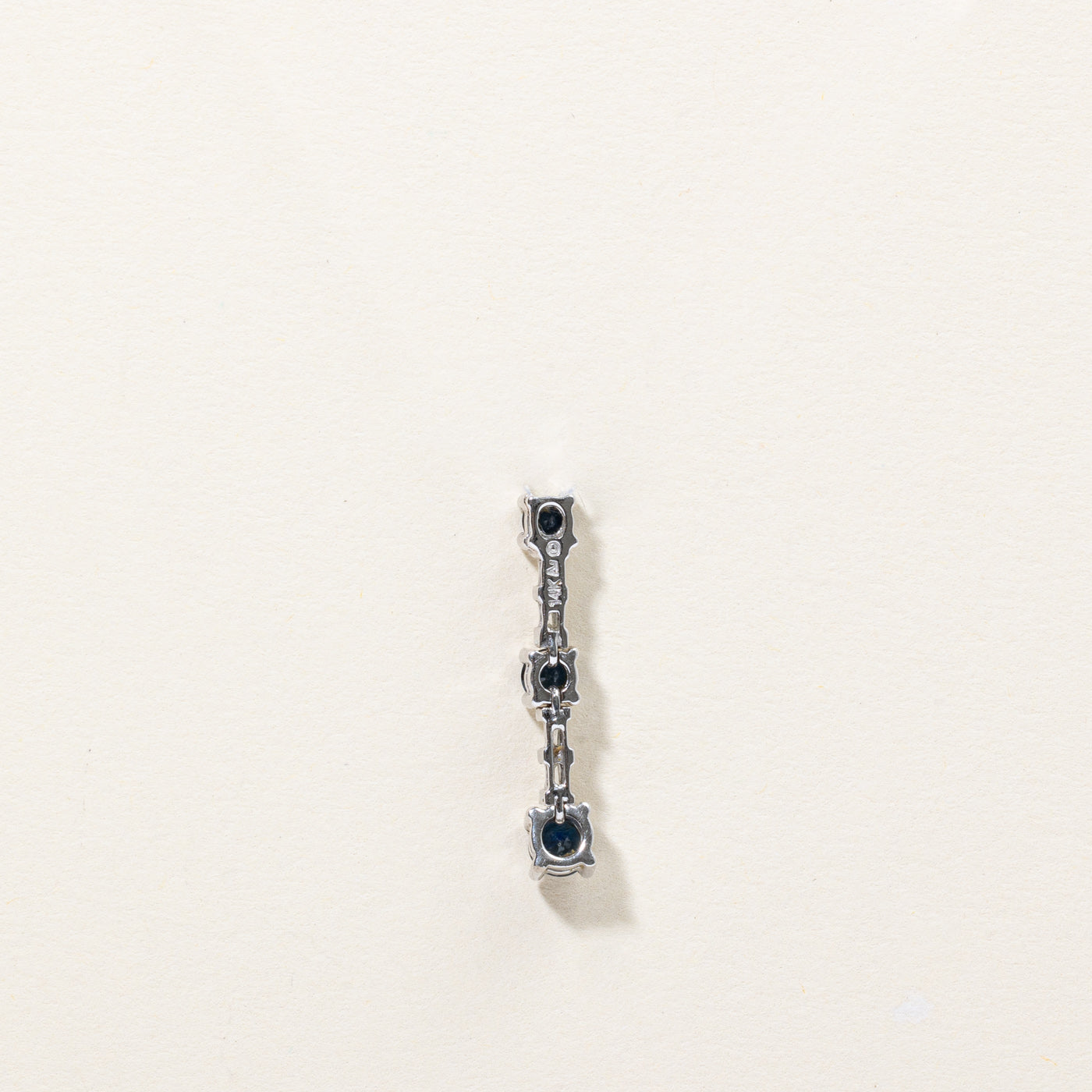 Blue Sapphire & Diamond Column Pendant | 0.62ctw, 0.03ctw |