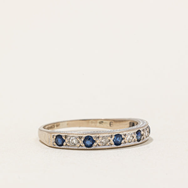 Sapphire & Diamond Semi Eternity Ring | 0.30ctw, 0.10ctw | SZ 7 |