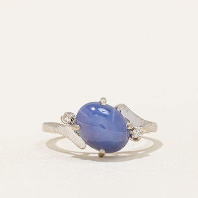 Synthetic Star Sapphire & Natural Diamond Ring | 2.72ct, 0.03ctw | SZ 5 |