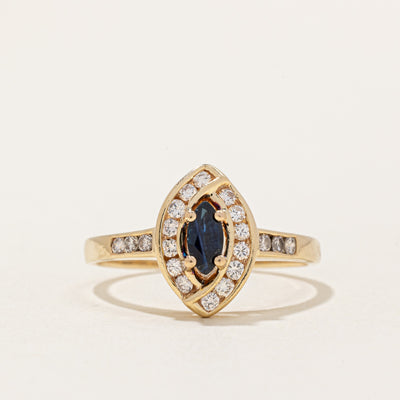 Sapphire & Diamond Cocktail Ring | 0.25ct, 0.33ctw | SZ 8.75 |