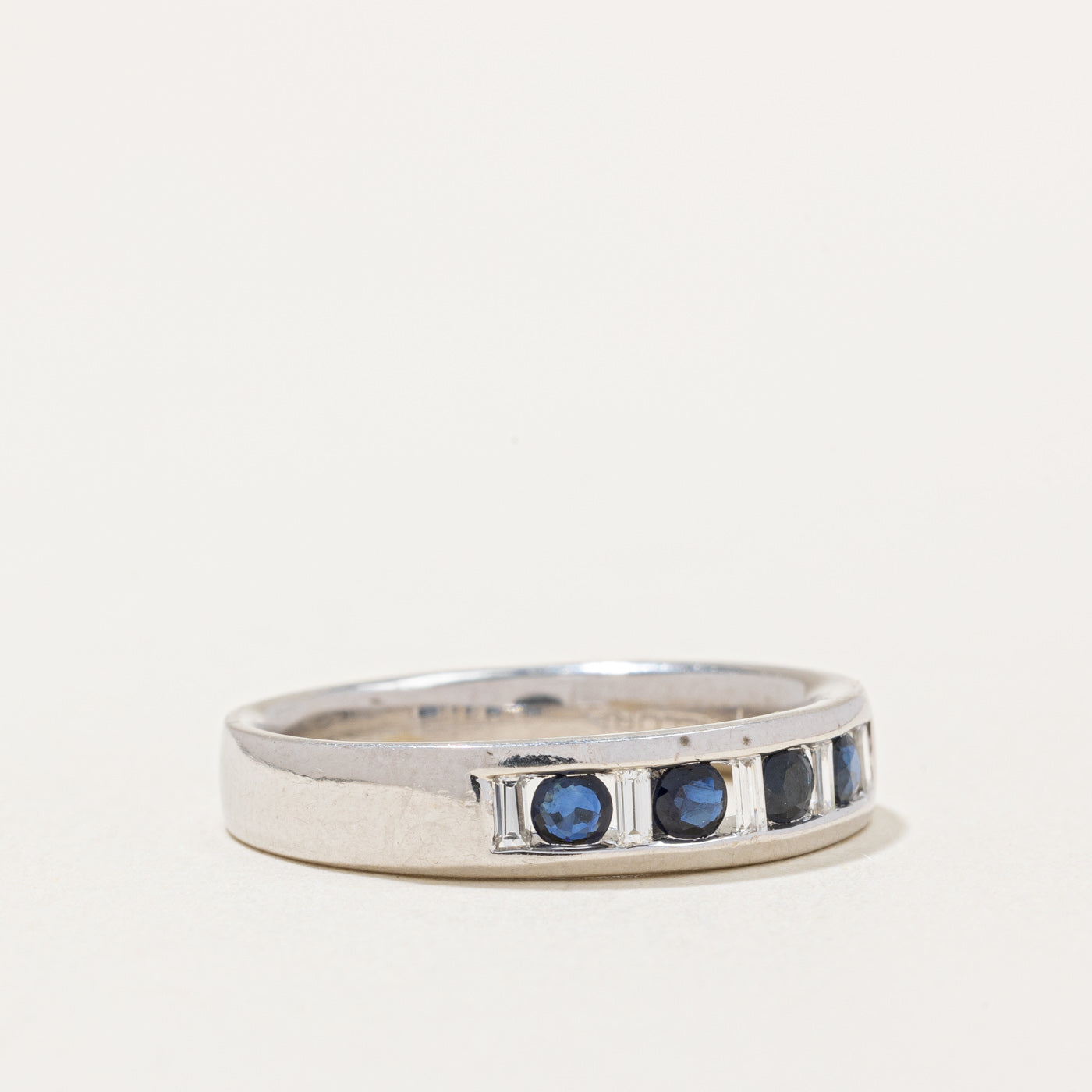 Channel Set Sapphire & Diamond Ring | 0.40ctw, 0.10ctw | SZ 7.5 |