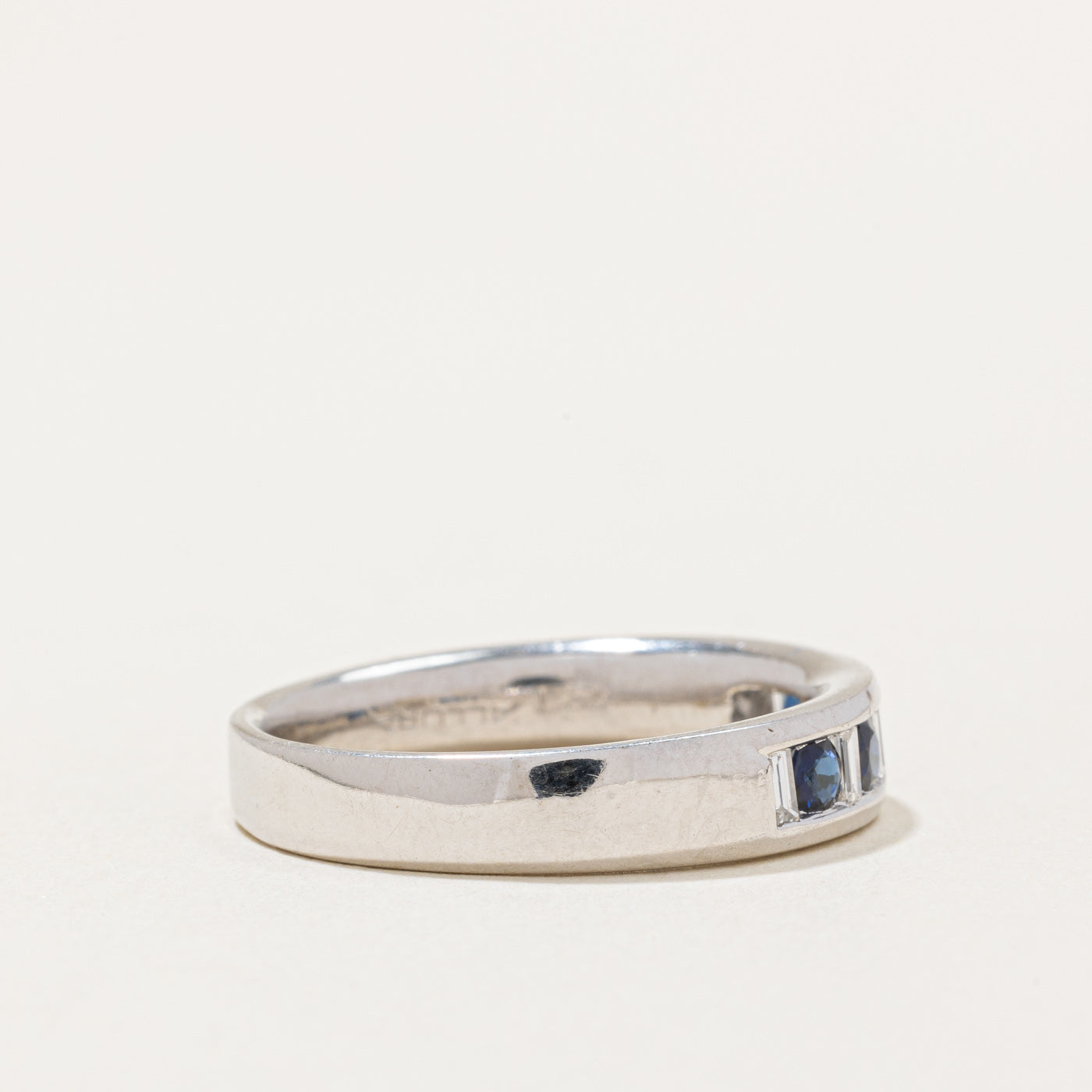 Channel Set Sapphire & Diamond Ring | 0.40ctw, 0.10ctw | SZ 7.5 |